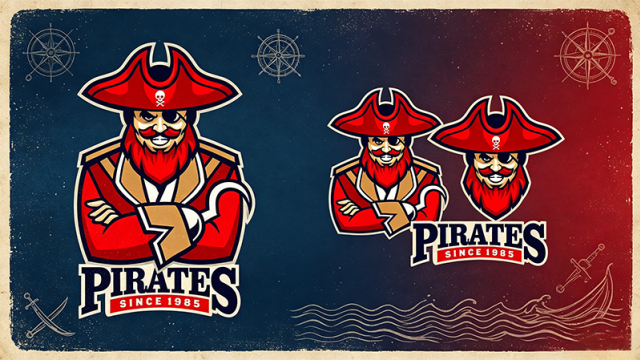 红髯海盗 PIRATES 战队视觉 LOGO 设计创意稿