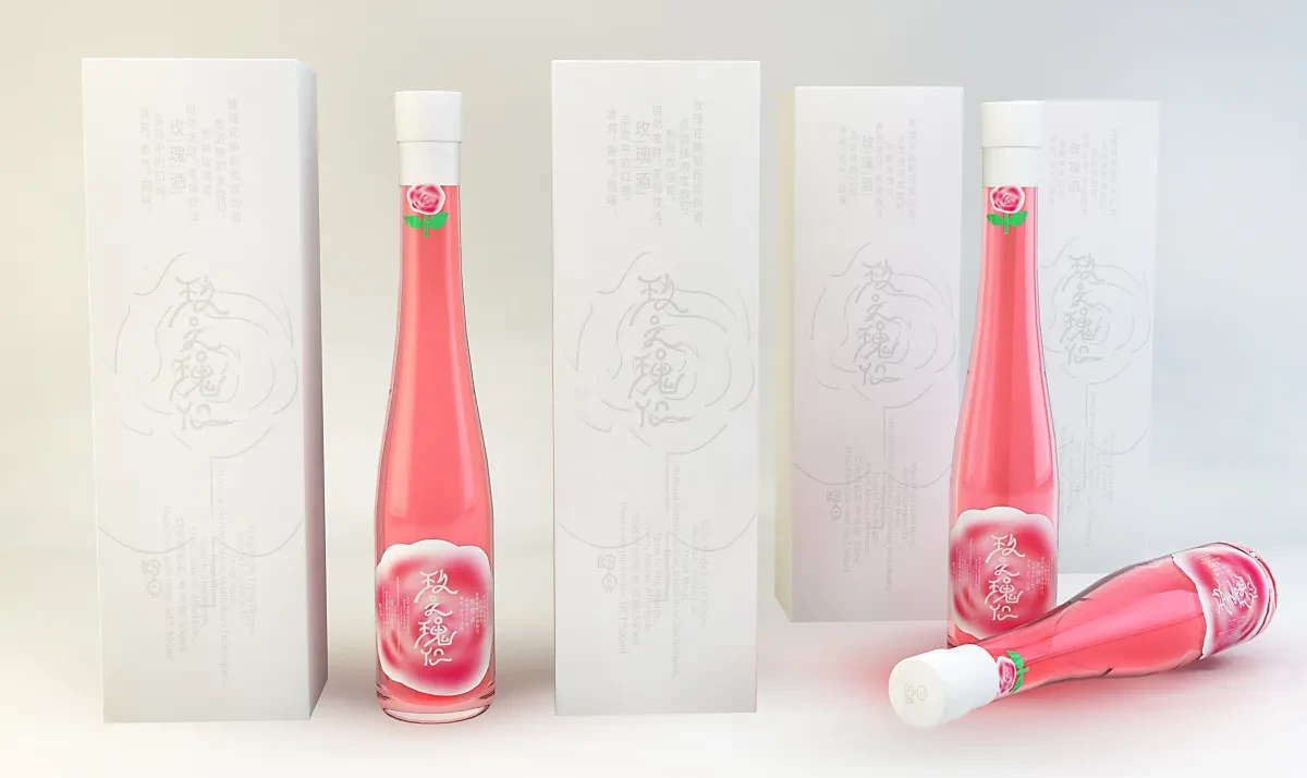 案例优选:酒水产品 玫瑰酒产品包装设计|包装设计·创意设计案例精选