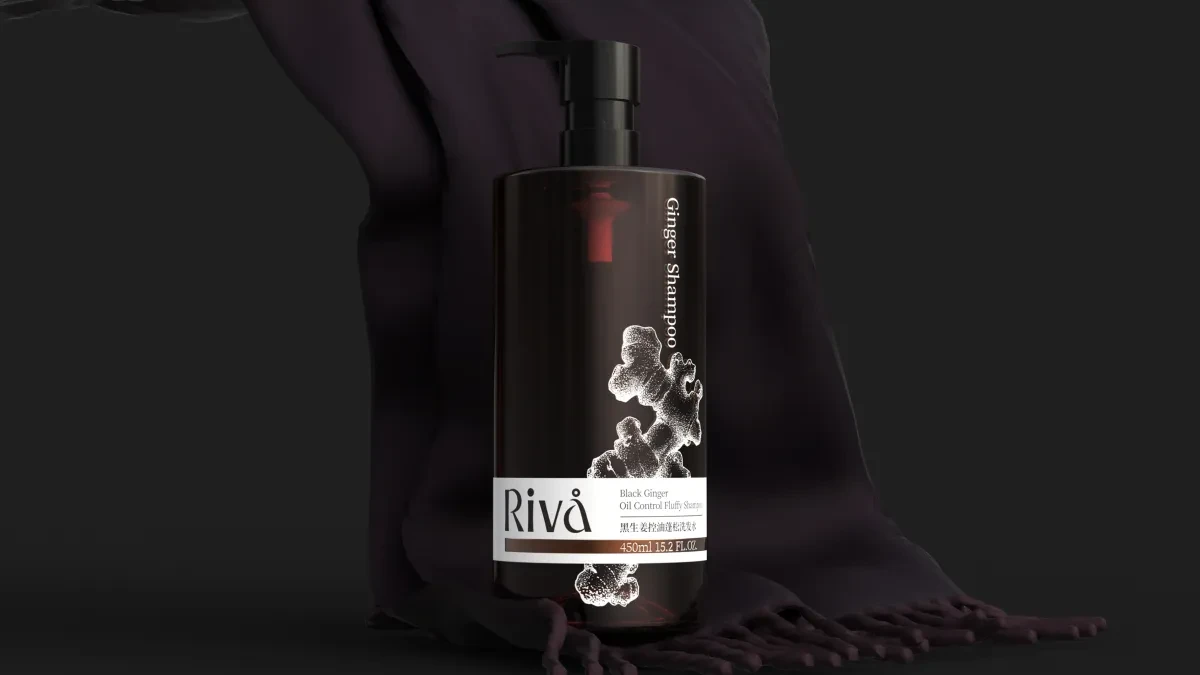 案例优选:Rivå 黑生姜控油蓬松洗发水包装设计|包装设计·设计案例精选