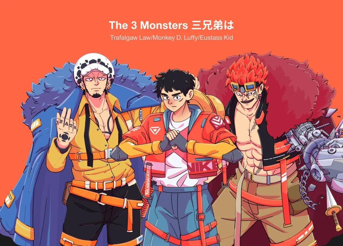 作品欣赏：海贼王x耐克人物角色插画设计海报设计｜海报设计·插画设计精选