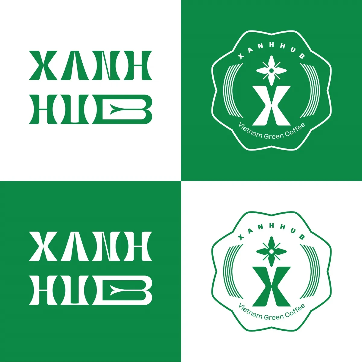作品欣赏：Xanhhub品牌标识布局设计标志设计图形设计｜标志设计·图形设计精选