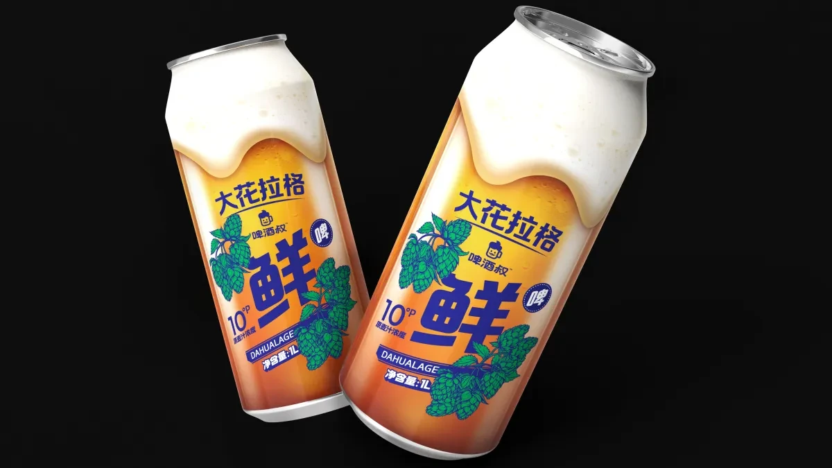 案例优选:啤酒叔 大花拉格鲜啤啤酒包装设计|包装设计·设计案例精选