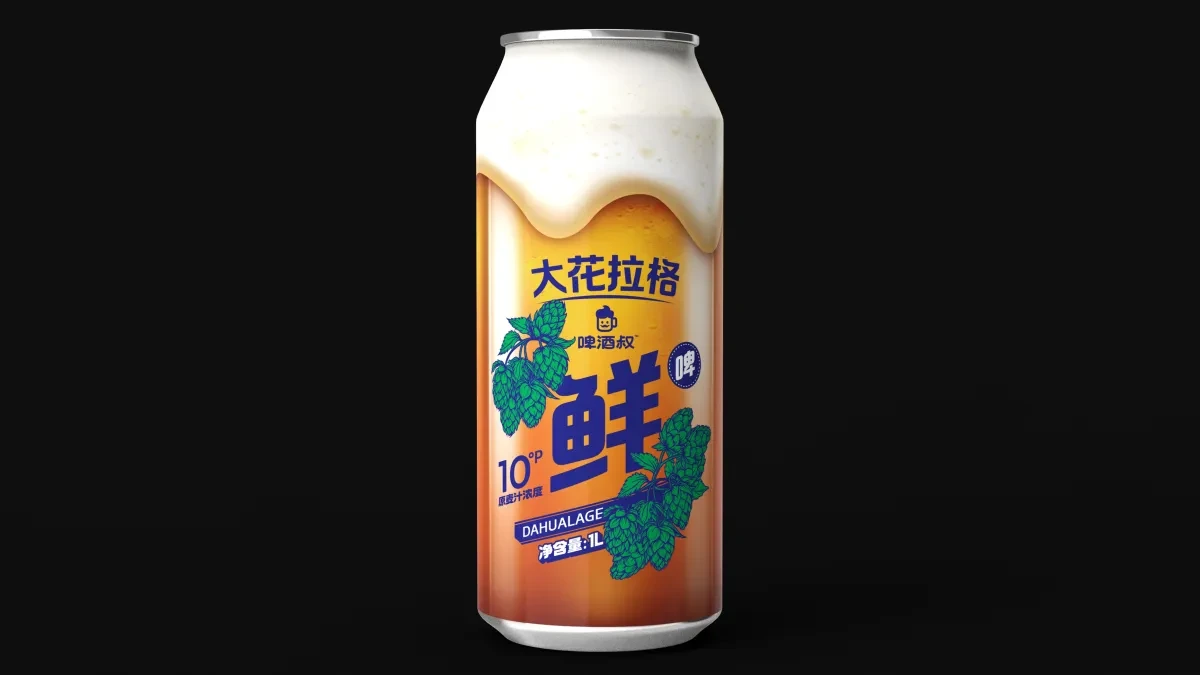 案例优选:啤酒叔 大花拉格鲜啤啤酒包装设计|包装设计·设计案例精选