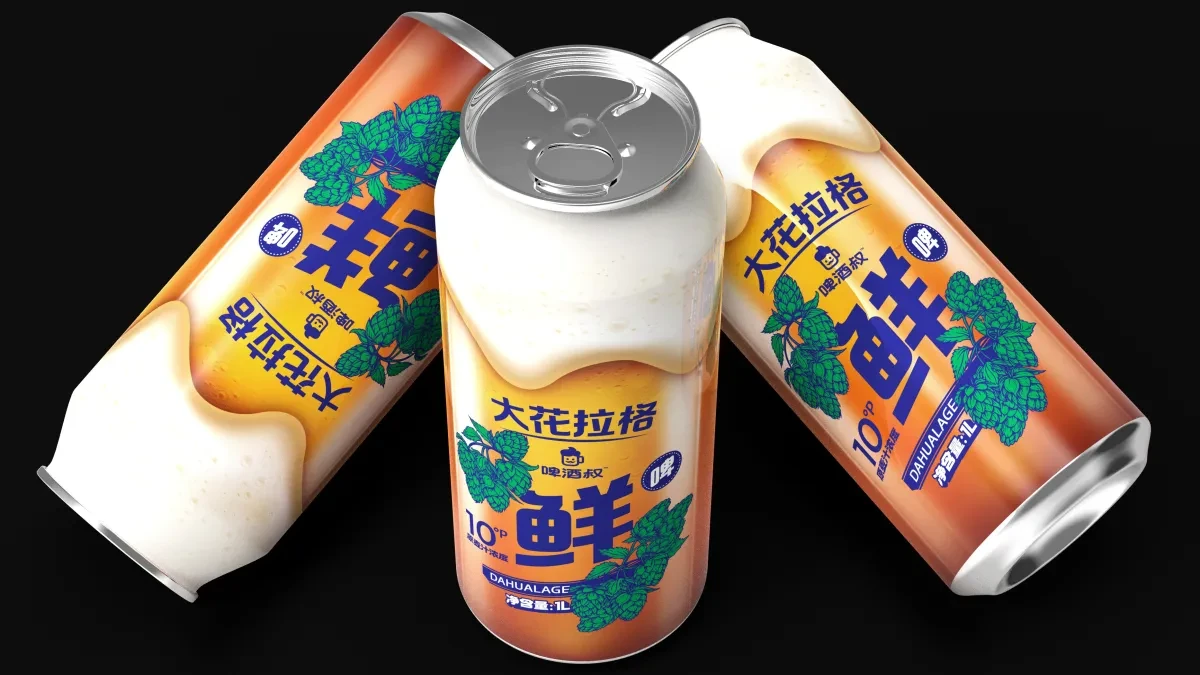 案例优选:啤酒叔 大花拉格鲜啤啤酒包装设计|包装设计·设计案例精选