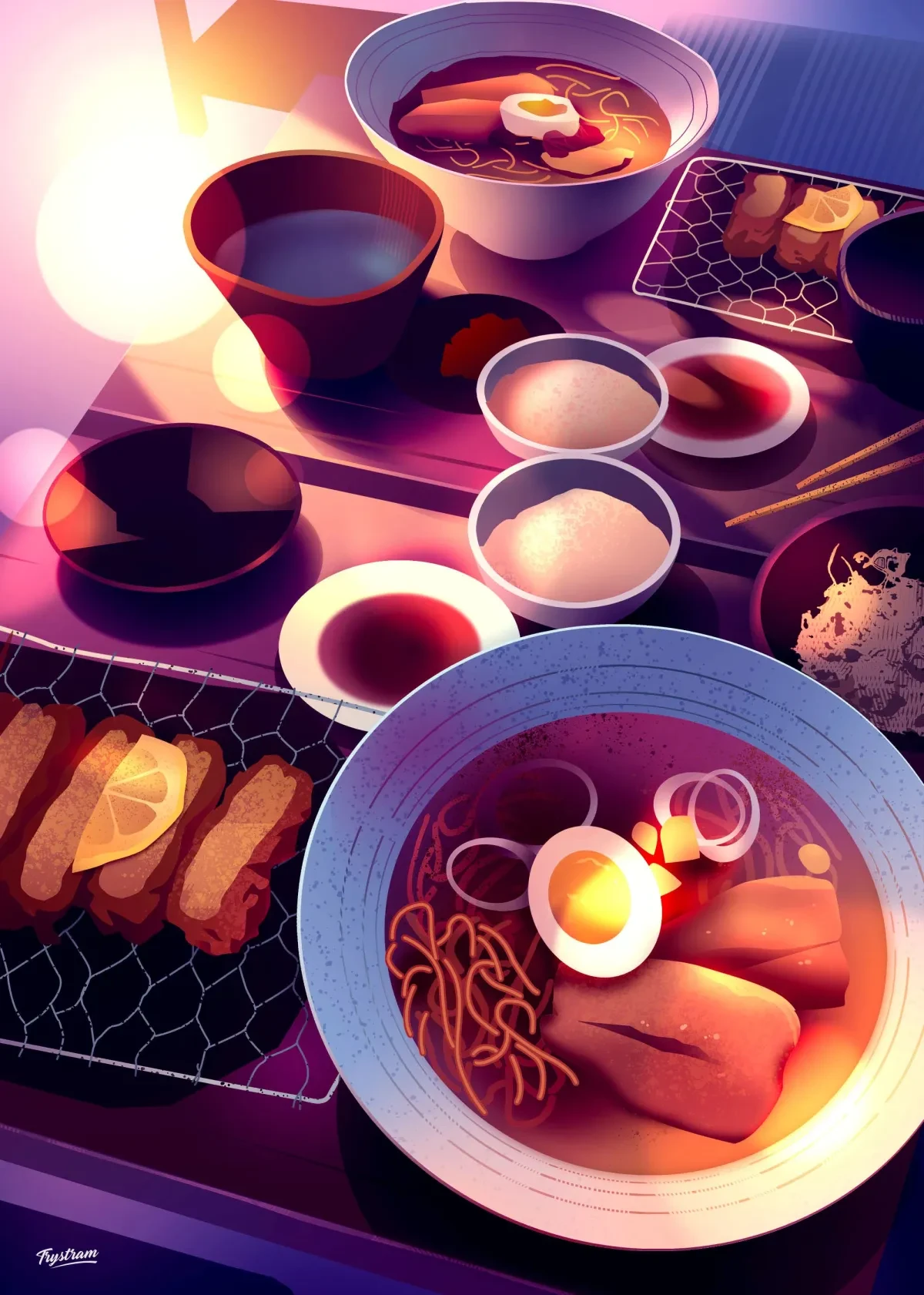 作品欣赏：华灯初夏城市夜景插画视觉欣赏