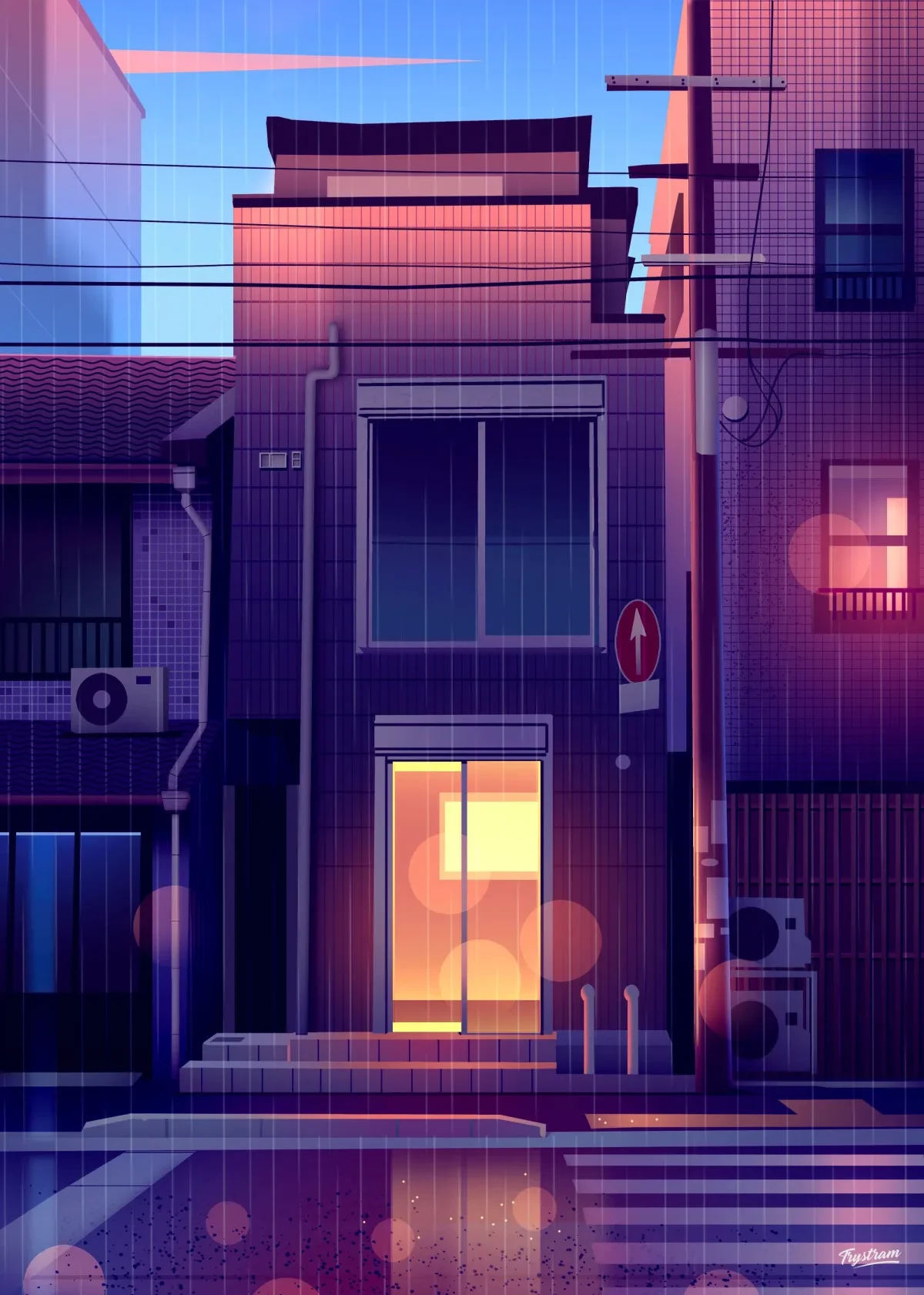 作品欣赏：华灯初夏城市夜景插画视觉欣赏