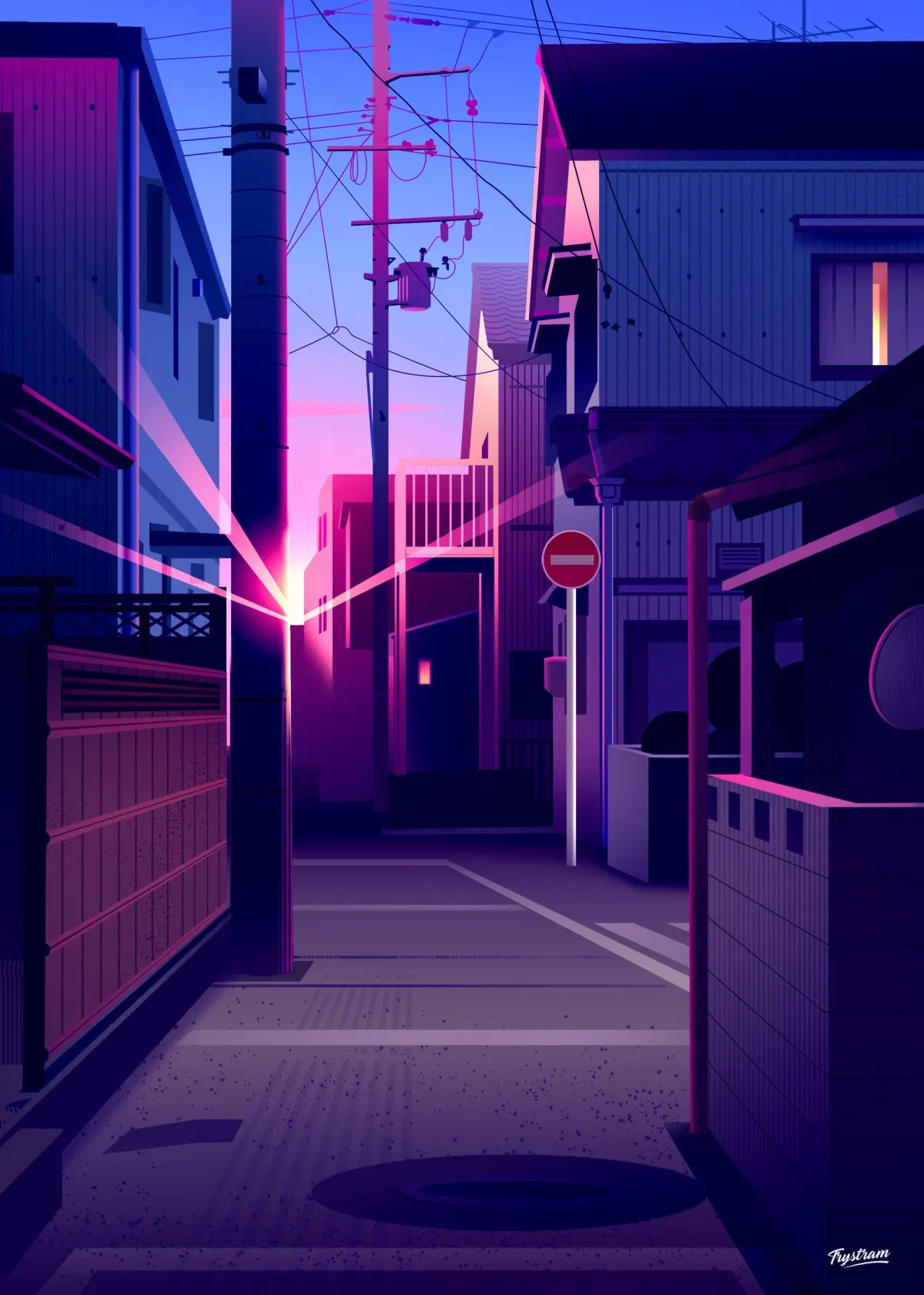 作品欣赏：华灯初夏城市夜景插画视觉欣赏