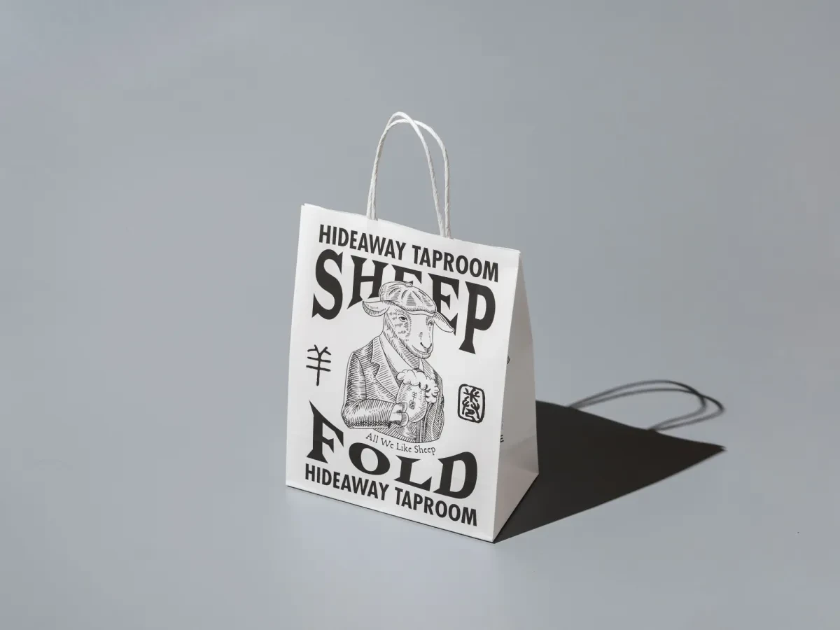 作品欣赏：羊圈酒馆SheepFold 品牌视觉设计图形标签贴纸设计