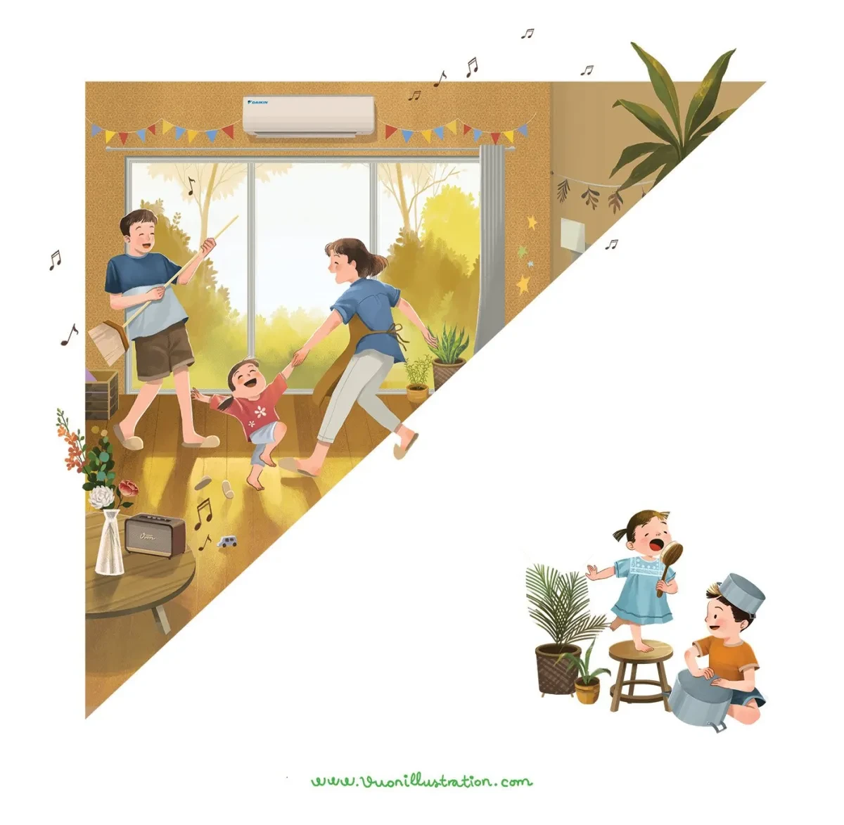作品欣赏：家是最舒服的地方日历画册商业插画设计｜插画设计·设计精选