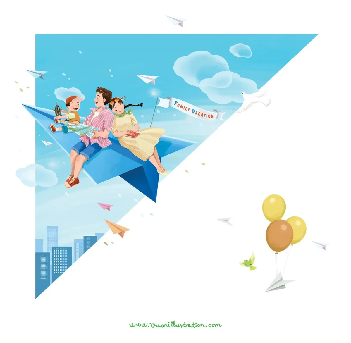 作品欣赏：家是最舒服的地方日历画册商业插画设计｜插画设计·设计精选