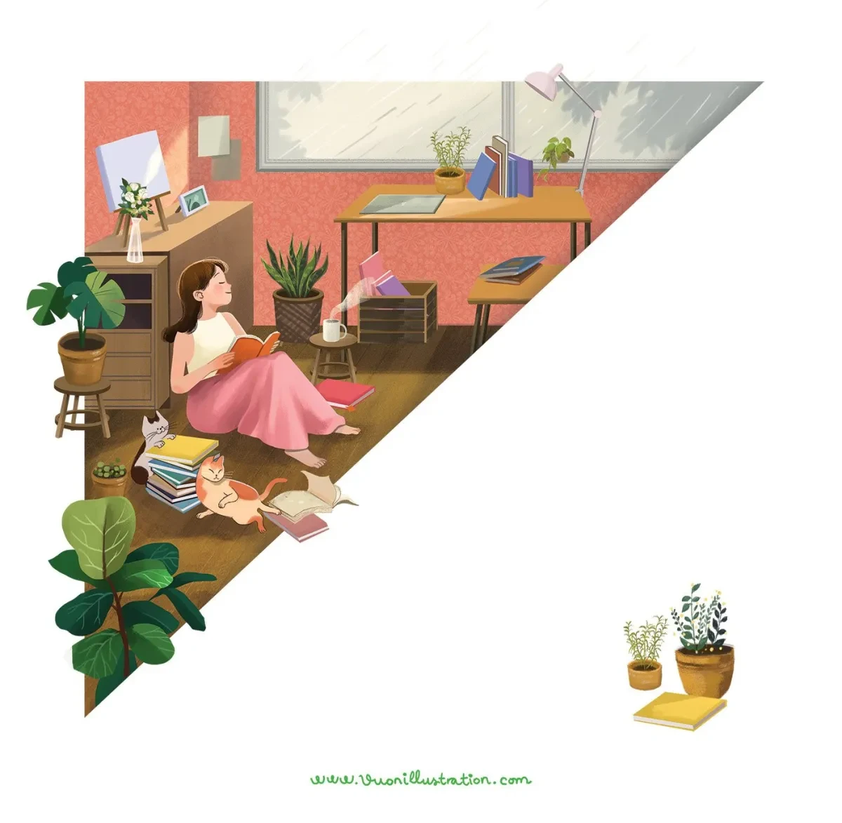 作品欣赏：家是最舒服的地方日历画册商业插画设计｜插画设计·设计精选