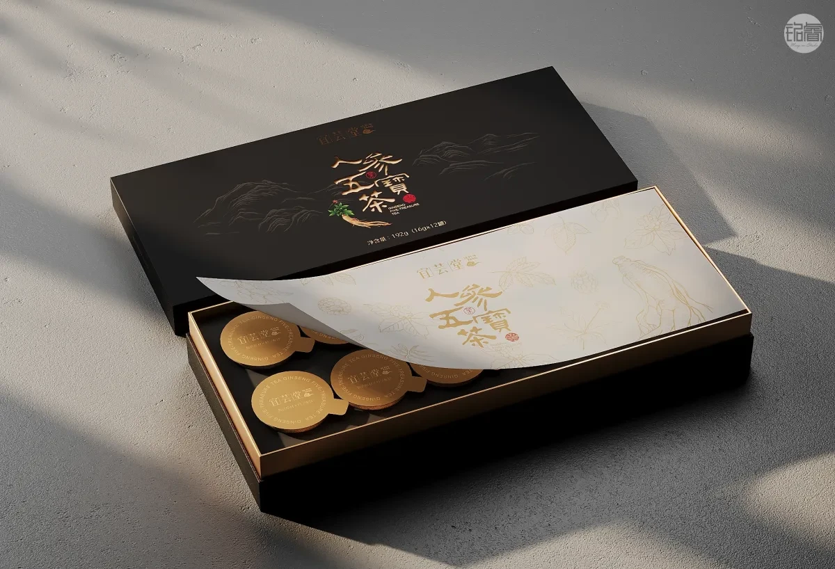 案例优选:五宝精粹 茶韵天成 人参五宝茶包装设计 铭睿益创|包装设计·设计案例精选