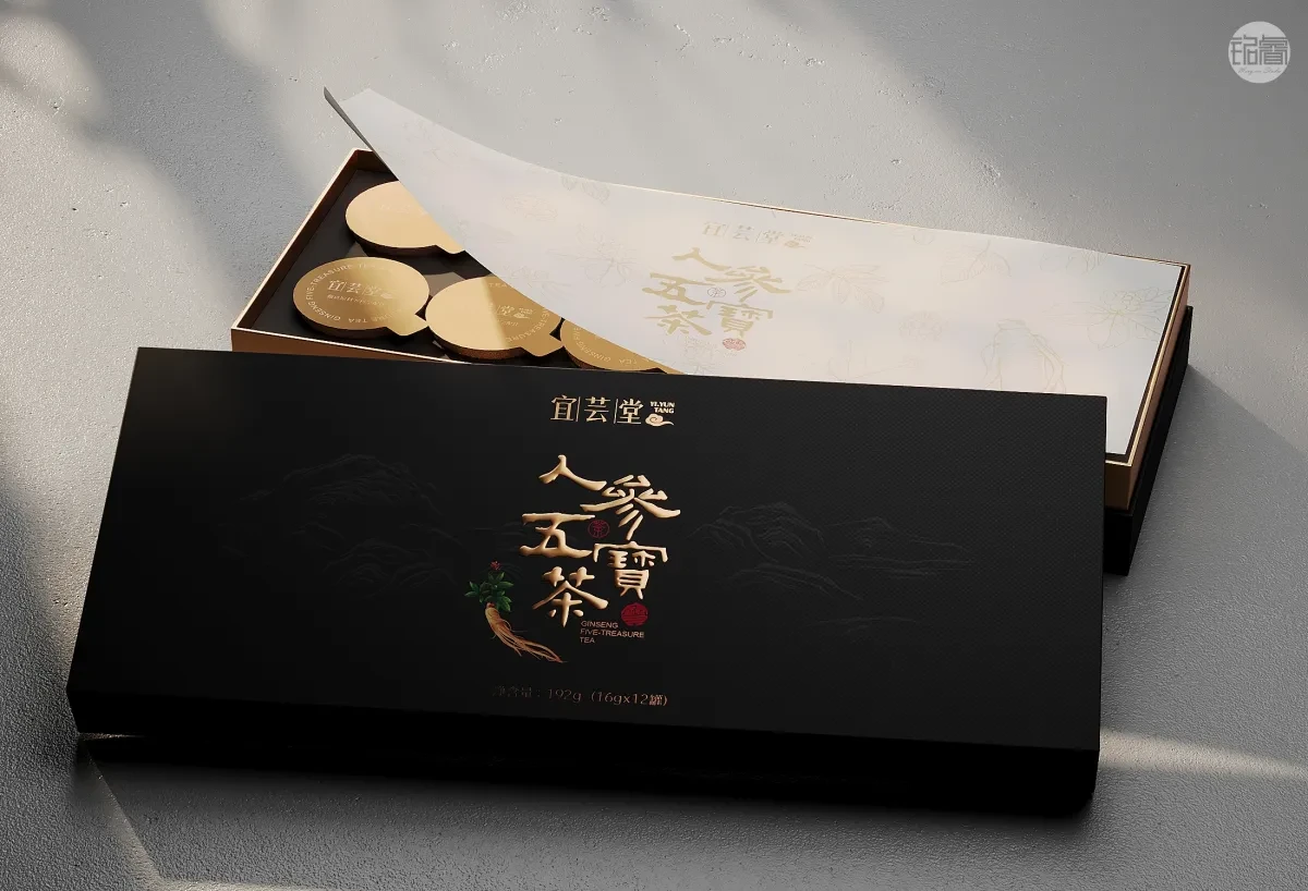 案例优选:五宝精粹 茶韵天成 人参五宝茶包装设计 铭睿益创|包装设计·设计案例精选