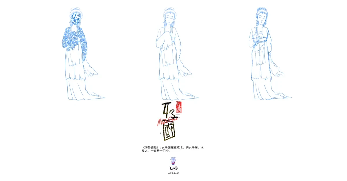 案例优选:王小东 《山海经 海外西经》原创角色造型艺术字合集|设计案例精选