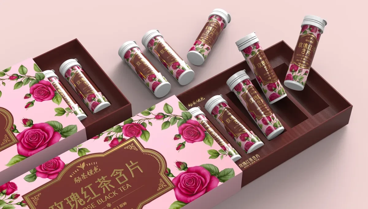 案例优选:玫瑰红茶含片包装设计 口腔含片包装设计 快消品包装设计|包装设计·设计案例精选