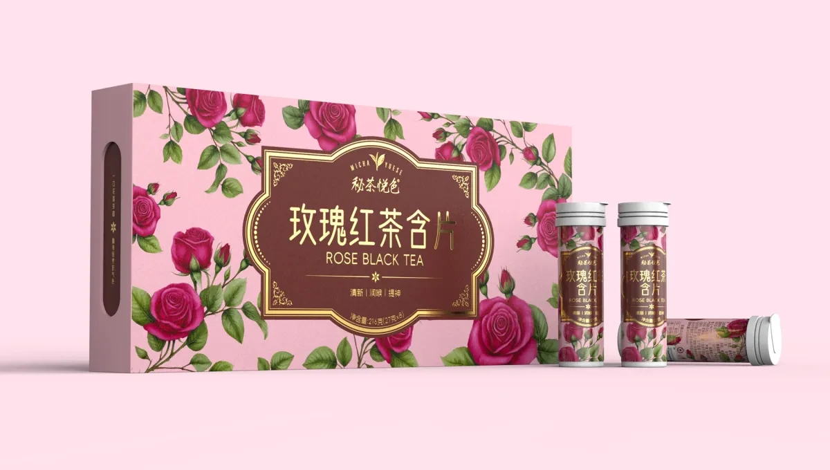 案例优选:玫瑰红茶含片包装设计 口腔含片包装设计 快消品包装设计|包装设计·设计案例精选
