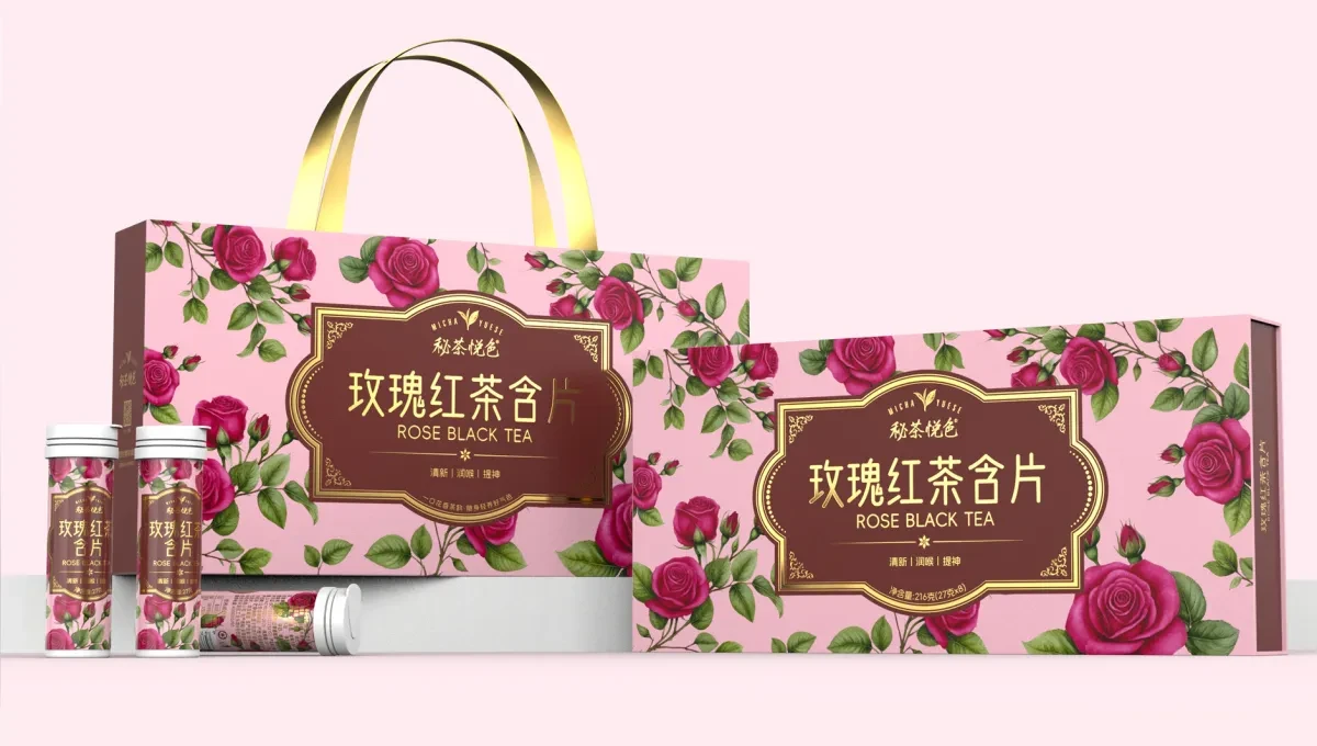 案例优选:玫瑰红茶含片包装设计 口腔含片包装设计 快消品包装设计|包装设计·设计案例精选