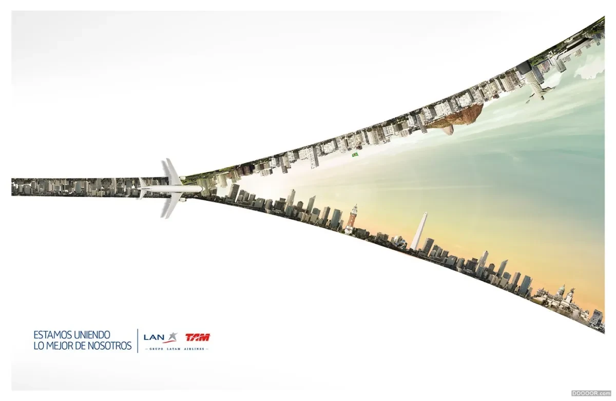 作品欣赏：LAN-TAM航空公司拉近城市间的距离拉链创意广告设计｜广告设计·设计精选