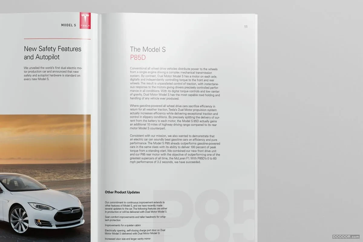 案例优选：TESLA特斯拉汽车模型概念信息画册设计-Serge Mistyukevych｜画册设计·设计精选