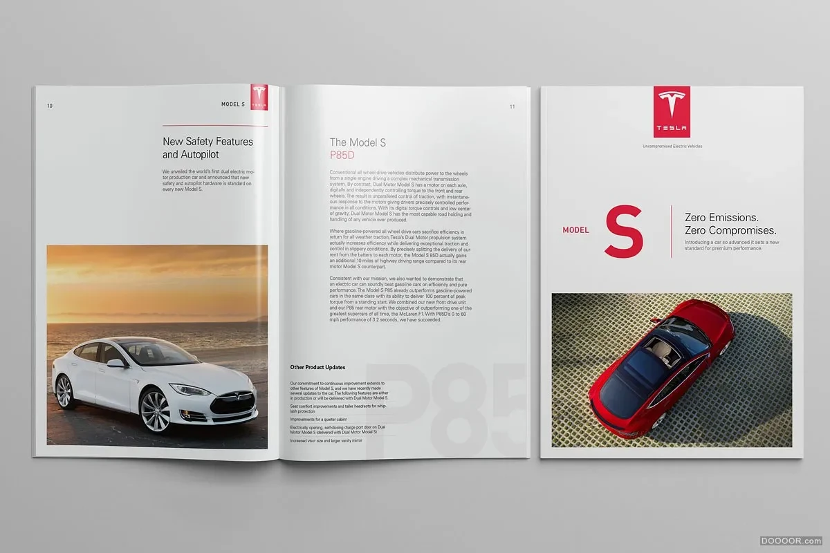 案例优选：TESLA特斯拉汽车模型概念信息画册设计-Serge Mistyukevych｜画册设计·设计精选