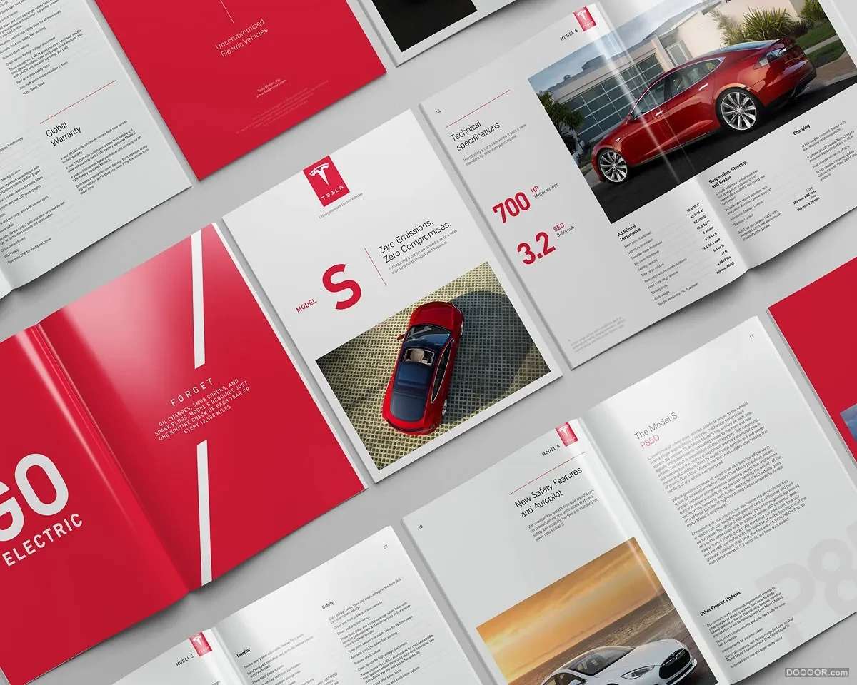 案例优选：TESLA特斯拉汽车模型概念信息画册设计-Serge Mistyukevych｜画册设计·设计精选
