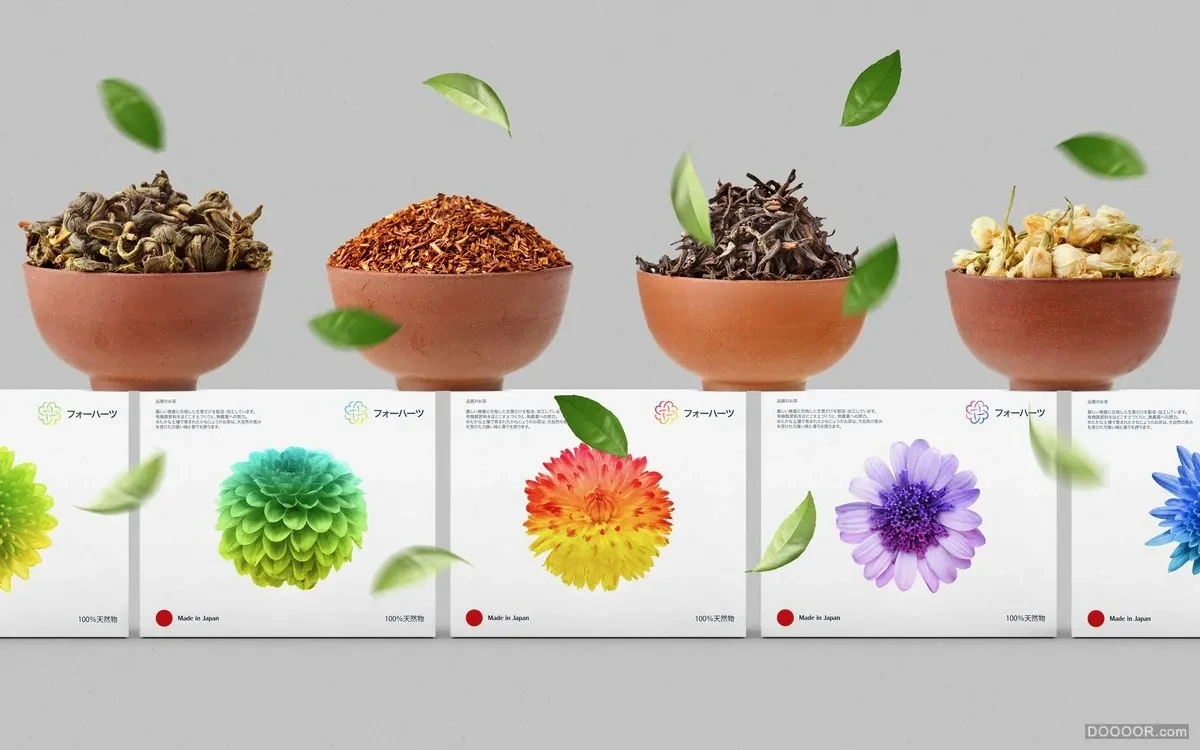 作品欣赏：フォーハーツ日本草药茶叶形象包装设计｜包装设计·设计精选
