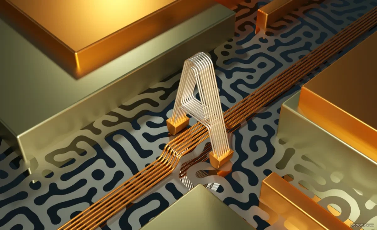 作品欣赏：奢华3D立体字母设计