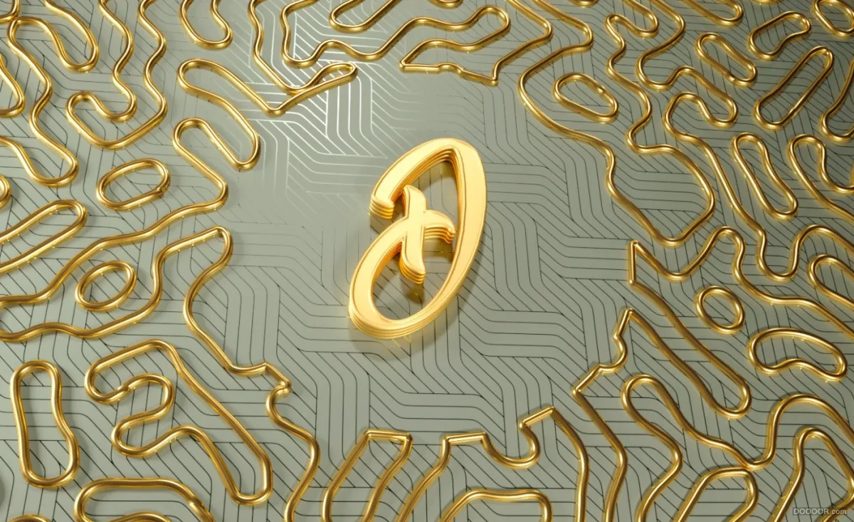 作品欣赏：奢华3D立体字母设计
