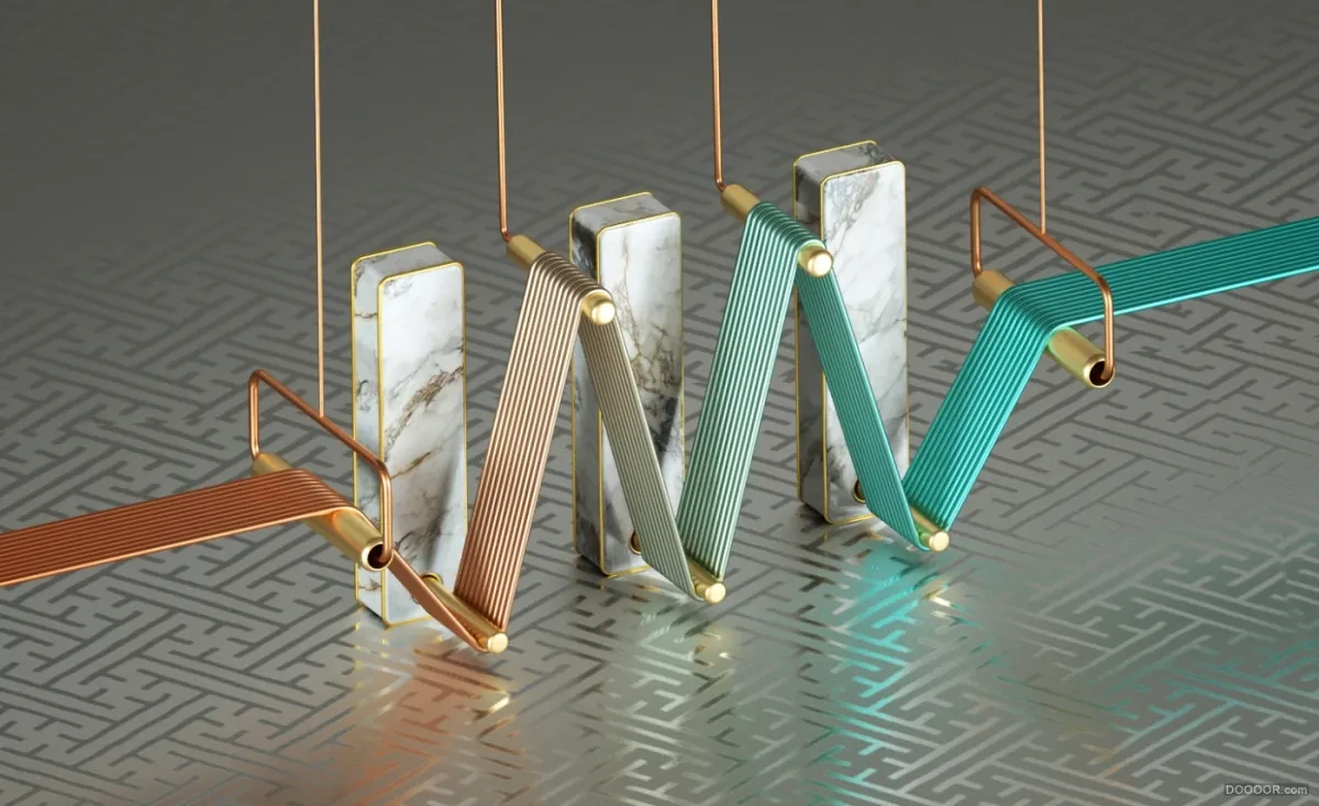 作品欣赏：奢华3D立体字母设计