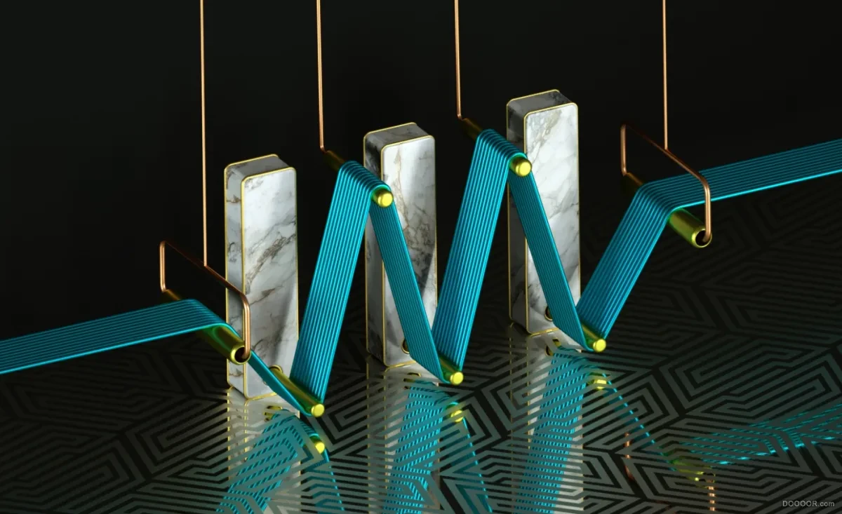作品欣赏：奢华3D立体字母设计