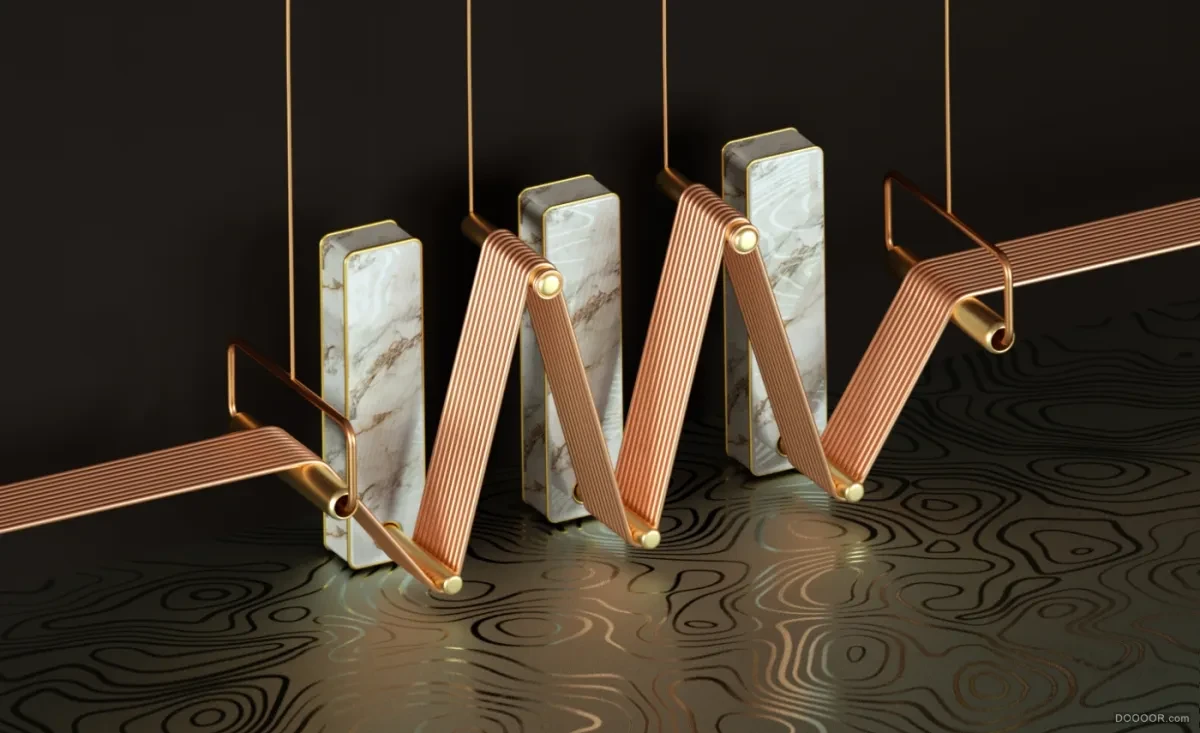 作品欣赏：奢华3D立体字母设计