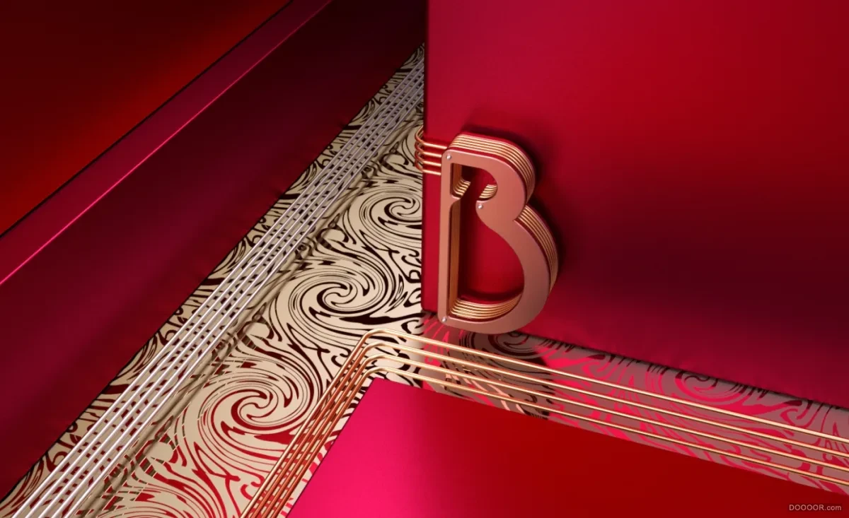 作品欣赏：奢华3D立体字母设计