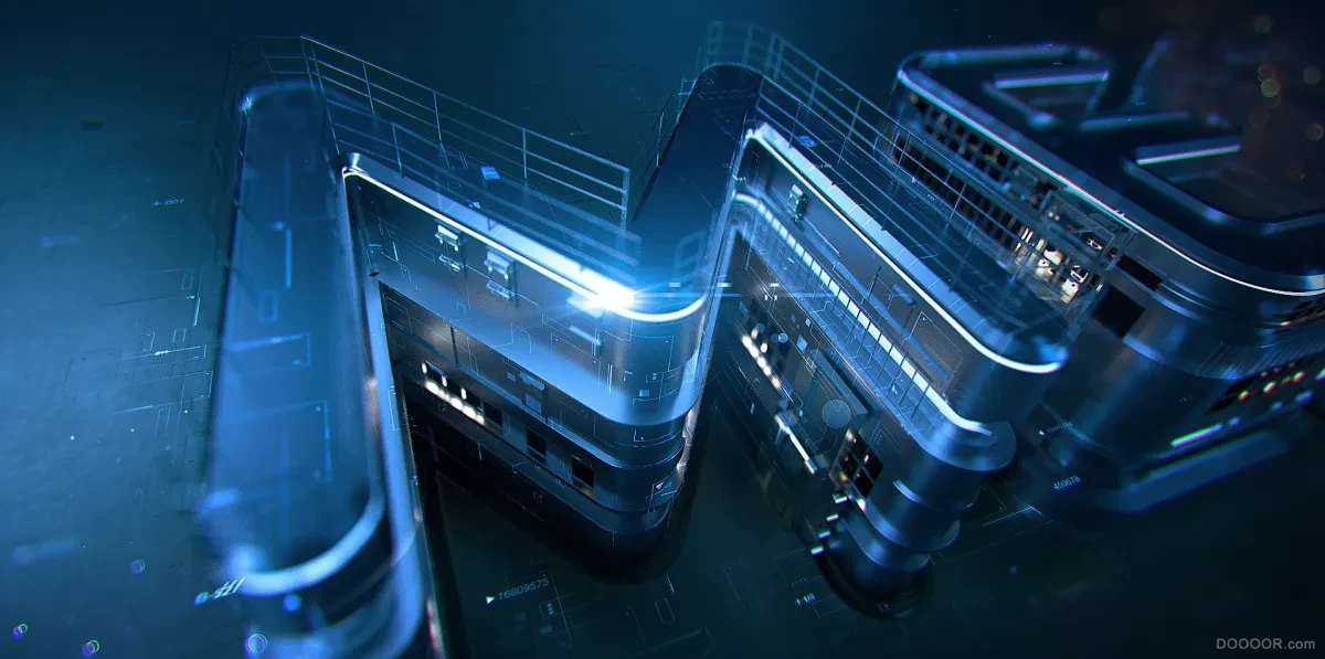 作品欣赏：俄罗斯Maxim Steksov科技感片头3D特效字设计