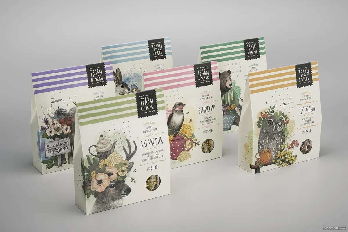 案例优选：HERBS & BEES - 草药&蜂蜜俄罗斯花草茶品牌包装设计｜包装设计·设计精选