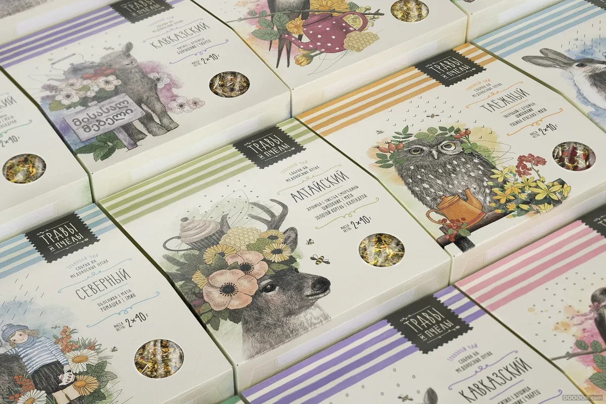 案例优选：HERBS & BEES - 草药&蜂蜜俄罗斯花草茶品牌包装设计｜包装设计·设计精选