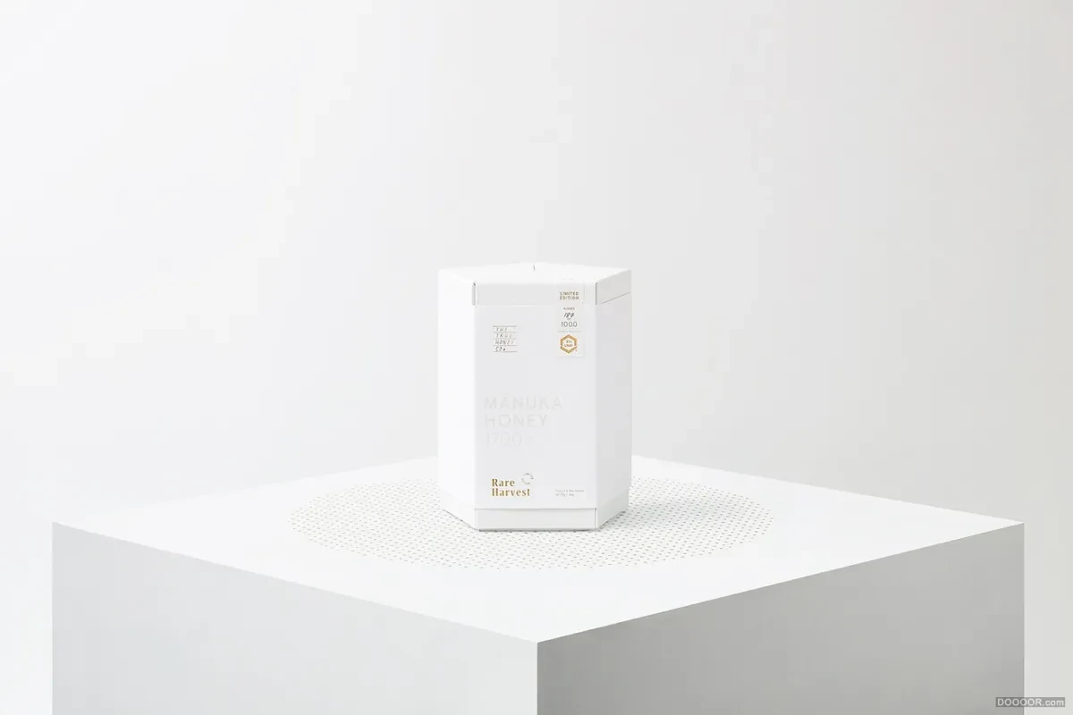 作品欣赏：新西兰RARE HARVEST蜂蜜白色包装盒设计