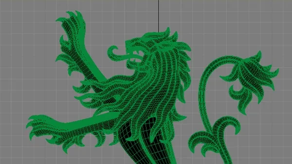 作品欣赏：GAME OF THRONES游戏动物金属徽章刻画渲染28P