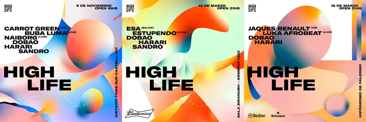 作品欣赏：Highlife阿根廷品牌色彩渐变标识品牌视觉设计