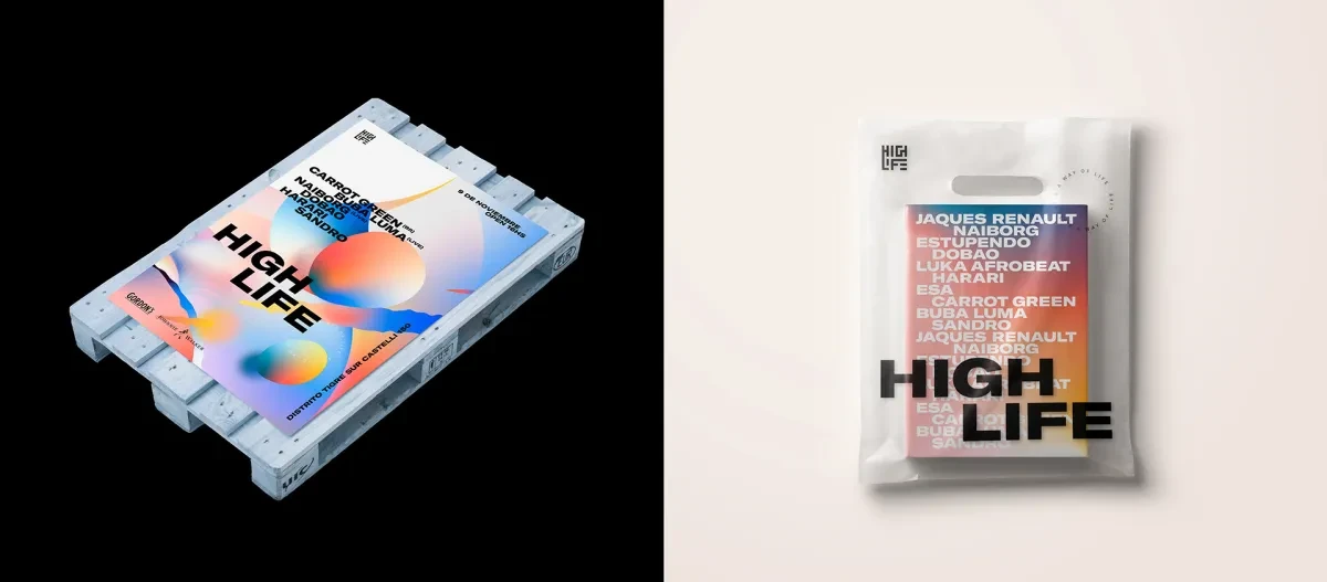 作品欣赏：Highlife阿根廷品牌色彩渐变标识品牌视觉设计
