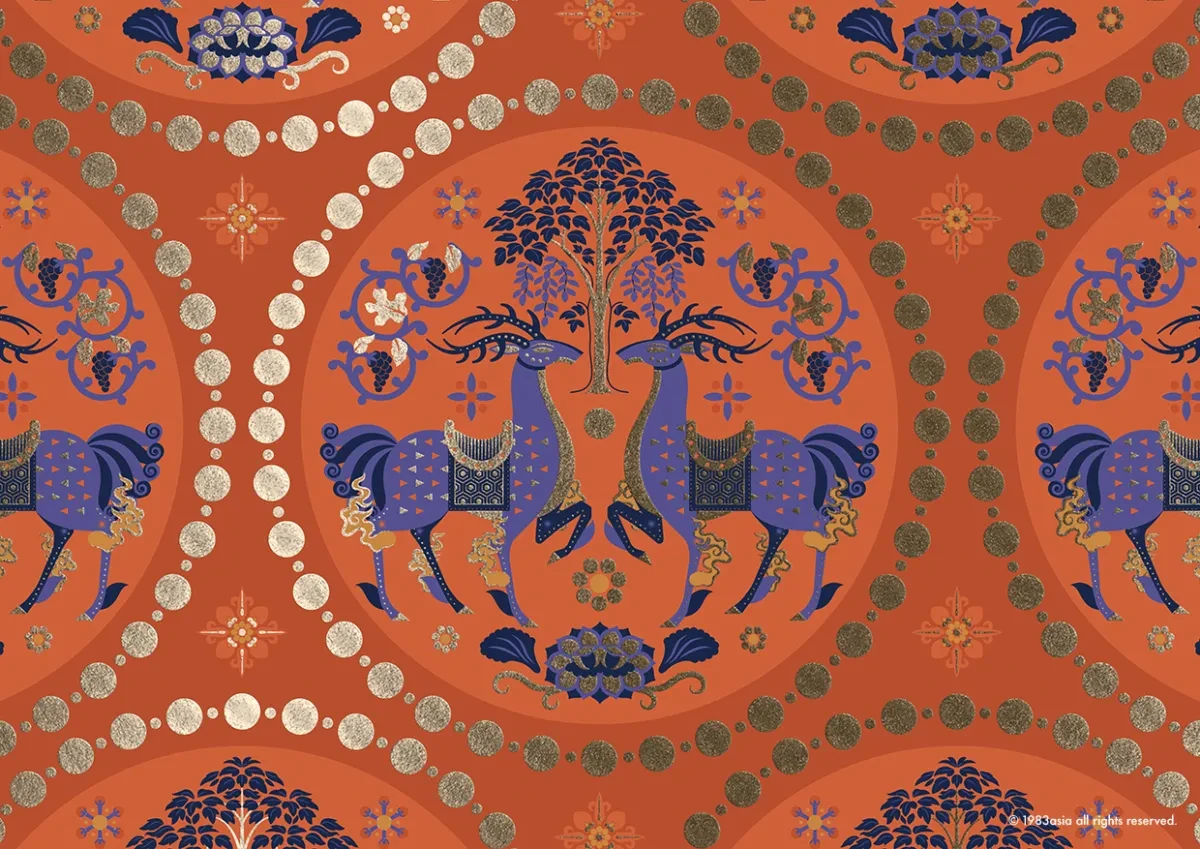 作品欣赏：唐餅家礼盒唐朝图案元素插画标签贴纸设计