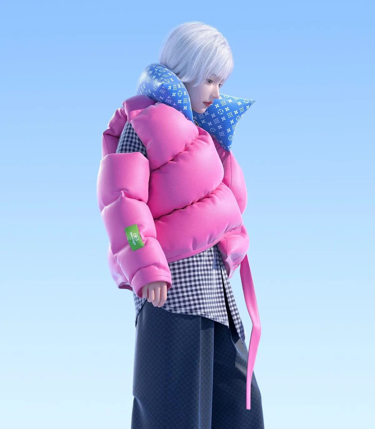 作品欣赏：3D时尚羽绒服角色服饰建模渲染设计