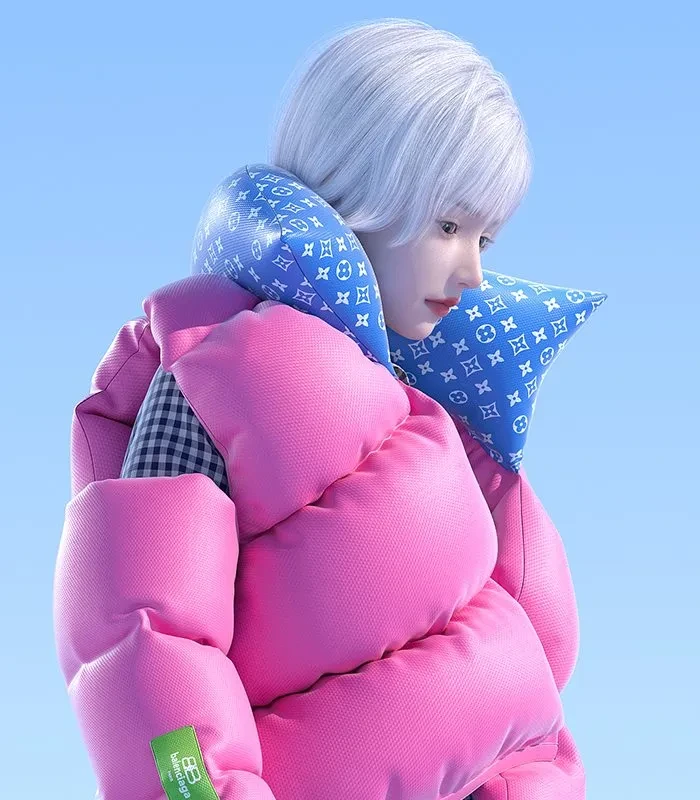 作品欣赏：3D时尚羽绒服角色服饰建模渲染设计