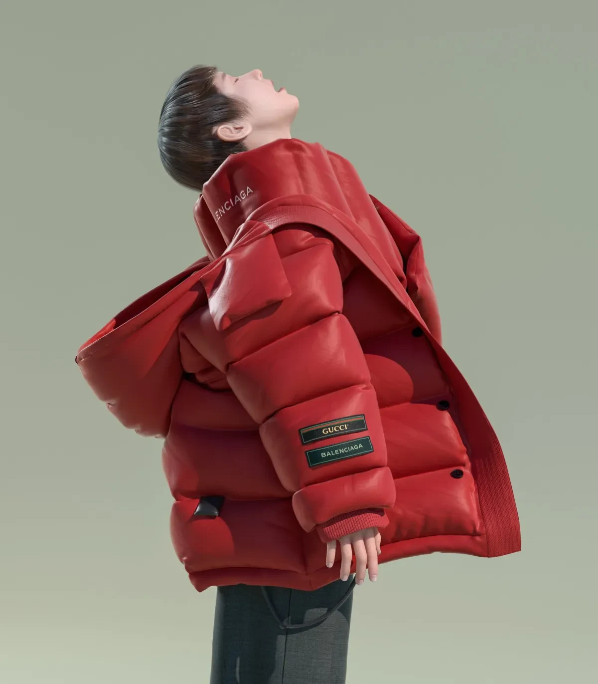 作品欣赏：3D时尚羽绒服角色服饰建模渲染设计