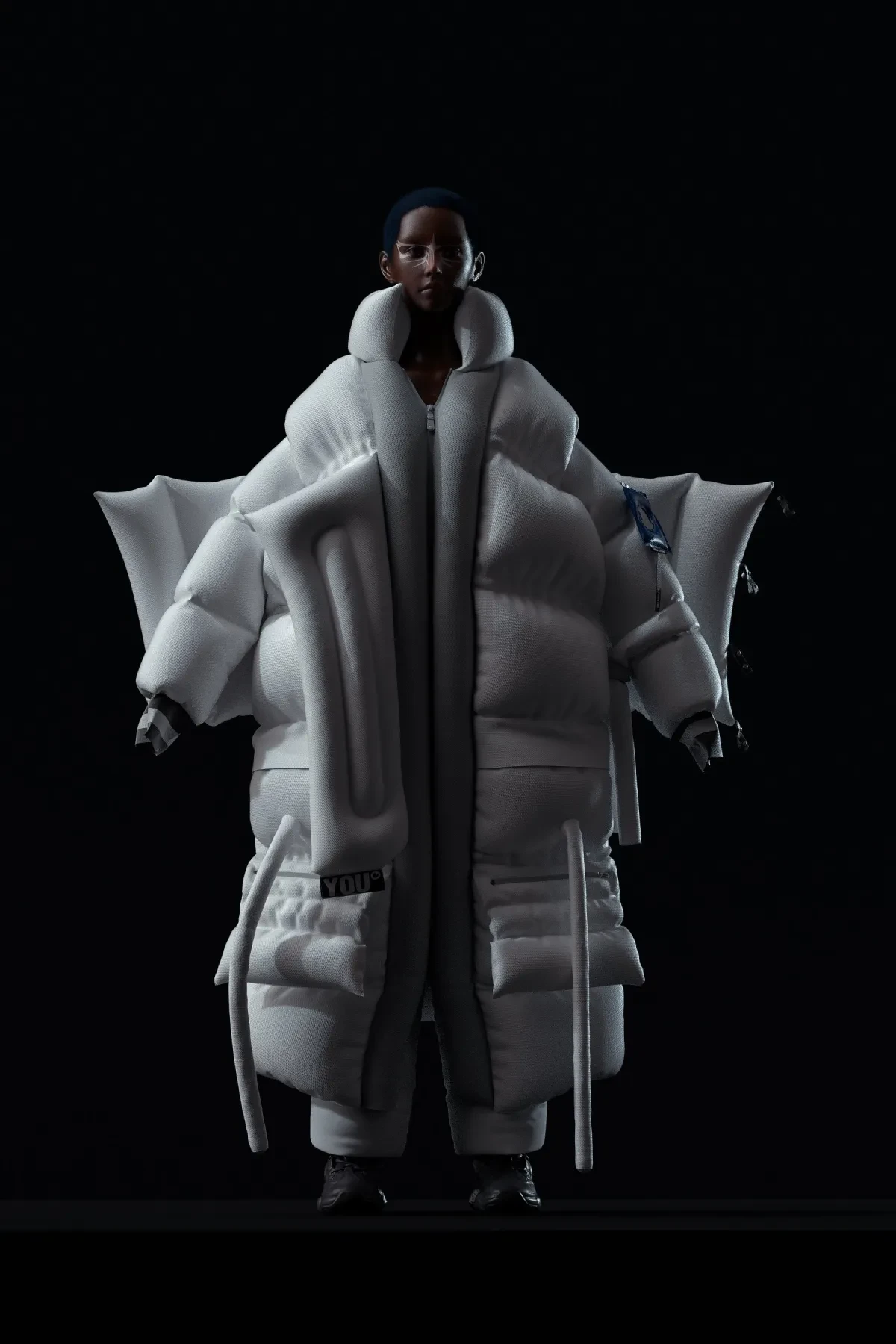 作品欣赏：3D时尚羽绒服角色服饰建模渲染设计