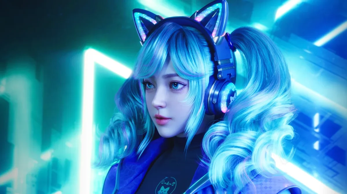 作品欣赏：3D电竞猫女美少女角色建模渲染设计