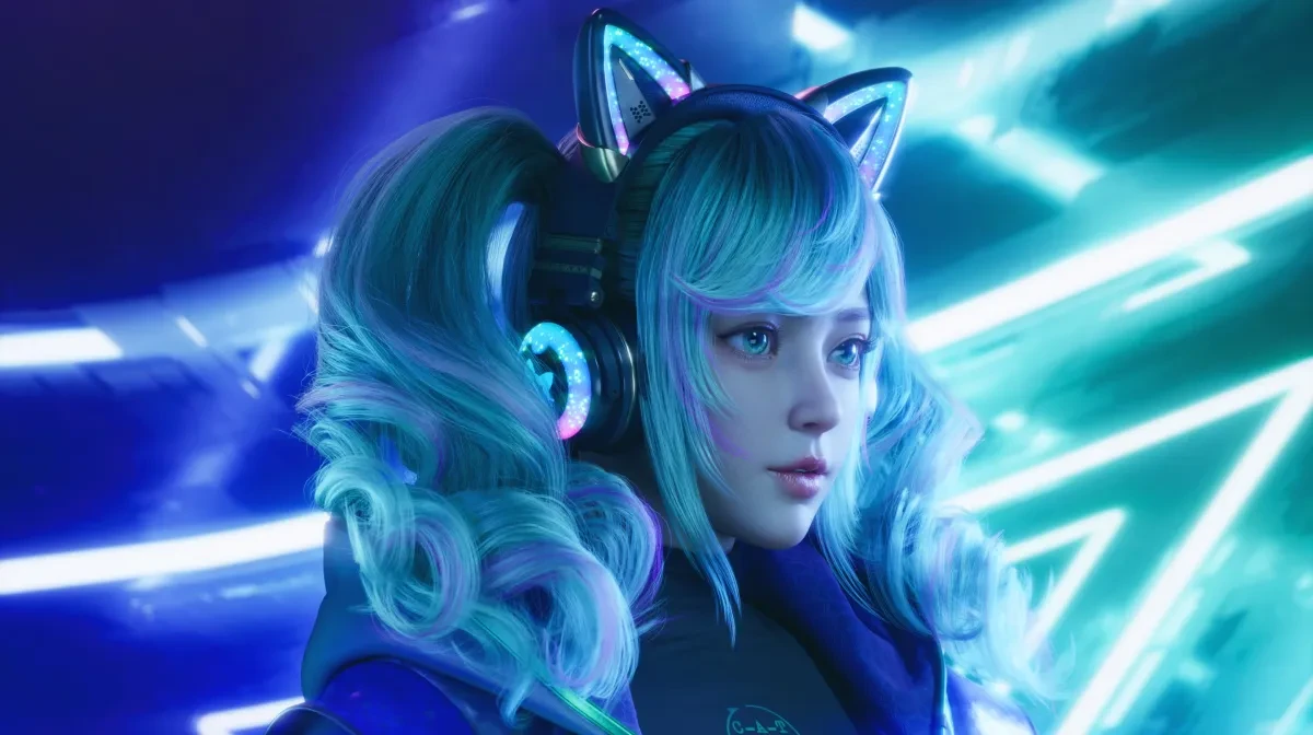 作品欣赏：3D电竞猫女美少女角色建模渲染设计