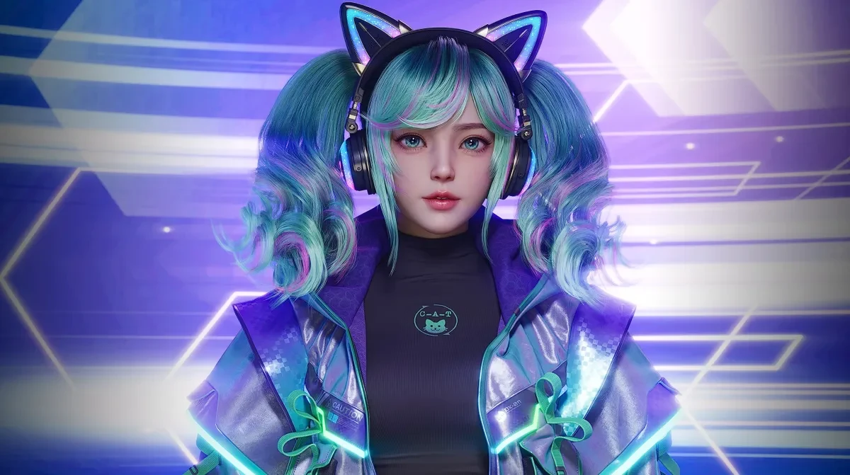 作品欣赏：3D电竞猫女美少女角色建模渲染设计