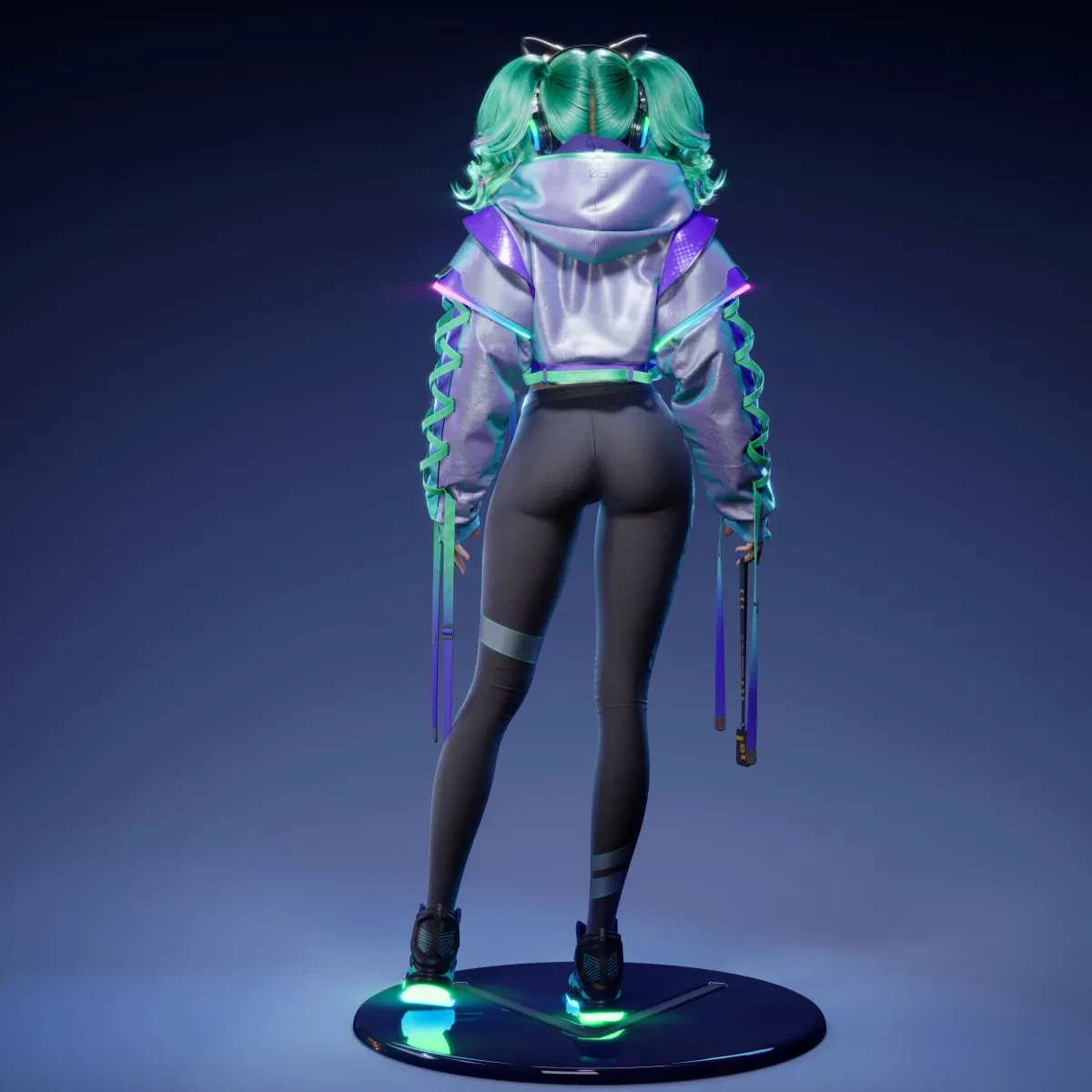 作品欣赏：3D电竞猫女美少女角色建模渲染设计