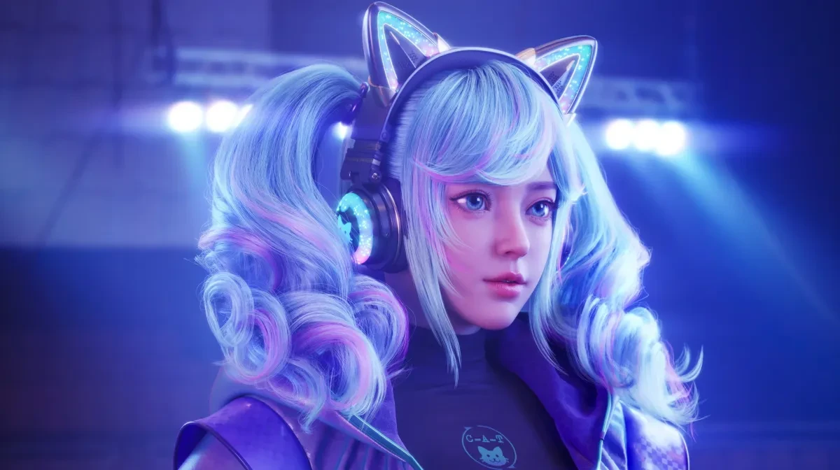 作品欣赏：3D电竞猫女美少女角色建模渲染设计