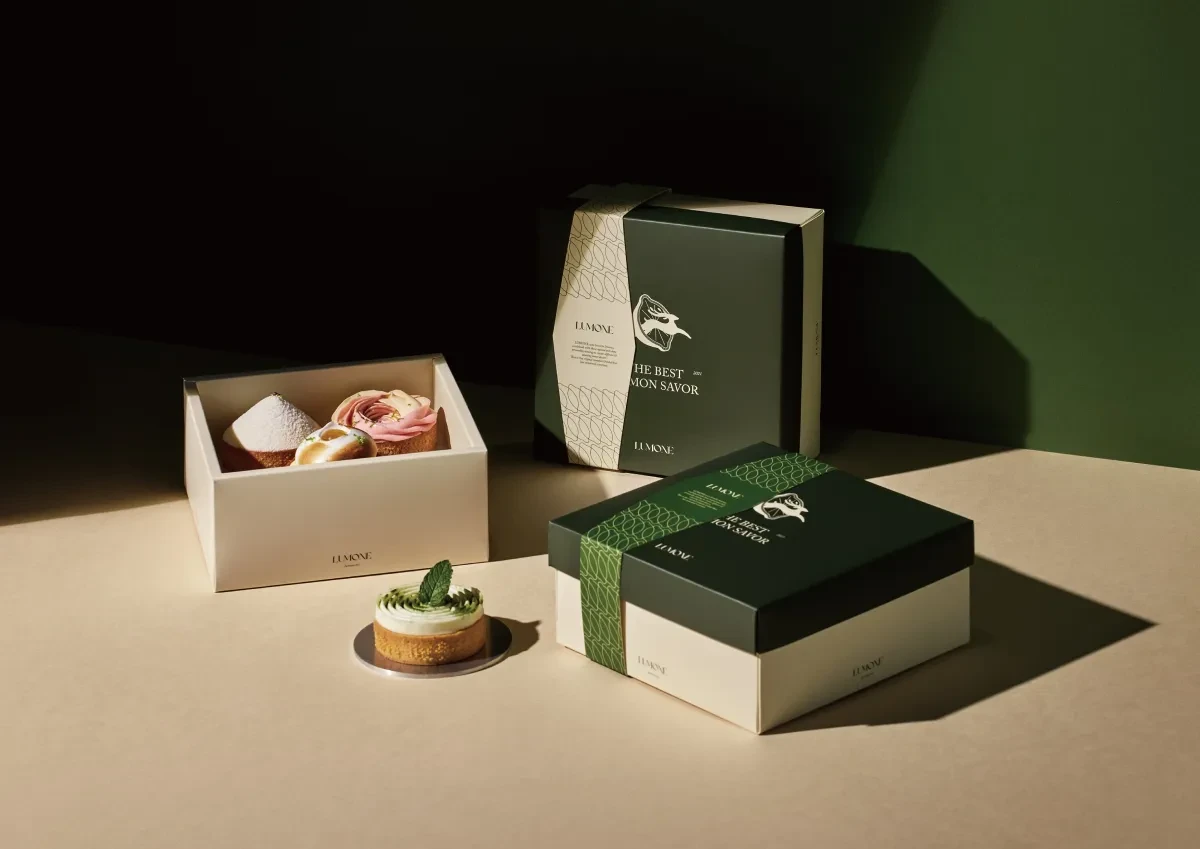 案例优选：高奢绿色系美食甜点品牌视觉识别标志设计外包装设计｜标志设计·视觉识别精选
